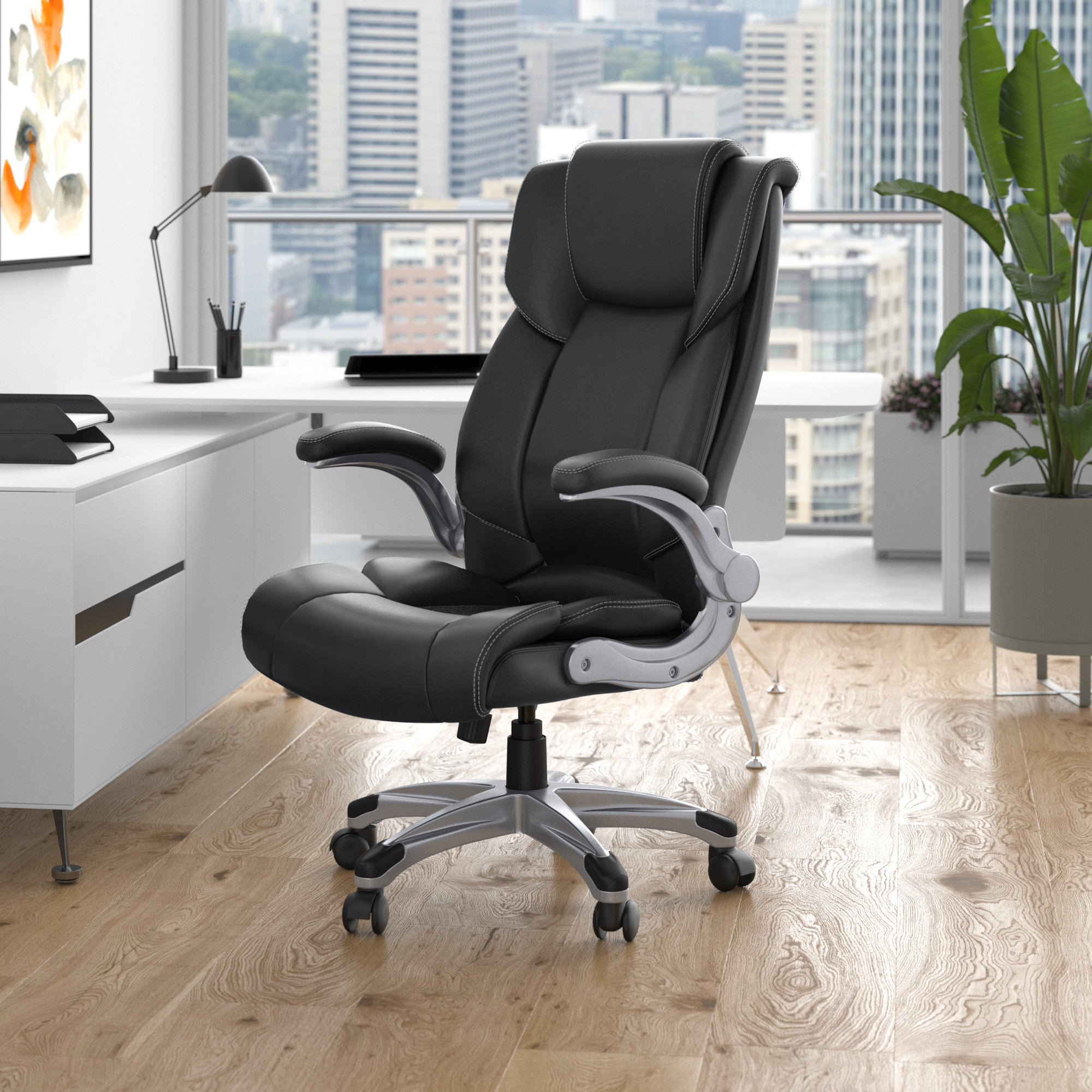 Latitude Run® Alira Mid-Back Ergonomic Office Chair - PU